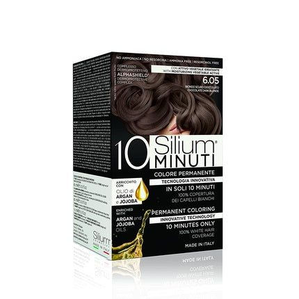 Vopsea Permanentă pentru Păr, Silium Cosmetics, 10 Minute Chocolate Dark Blond 6.05, 180g