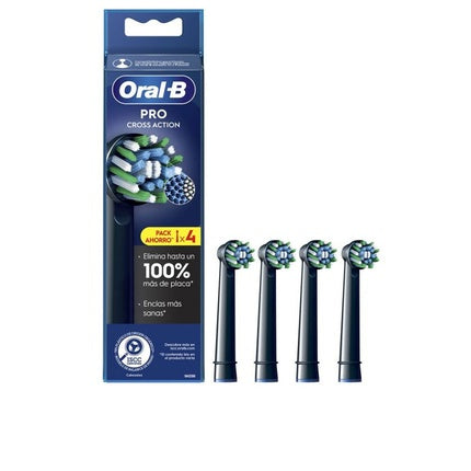 Oral-B Pro Crossaction Black, Perii de dinți cu cap rotativ, negru, set 4 buc