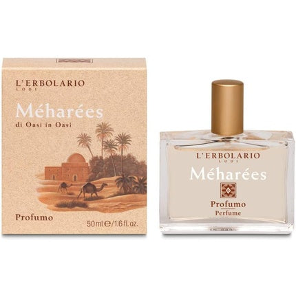 Eau de Parfum L'Erbolario Méharées, 50ml, sticlă transparentă cu capac auriu
