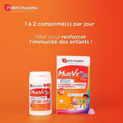 Multivit Kids, Forté Pharma, 60 comprimate masticabile (grenadine), format eco
