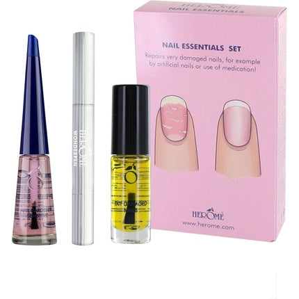 Set Îngrijire Unghii Herome, Set Essential pentru Unghii Foarte Degradate, 3 buc