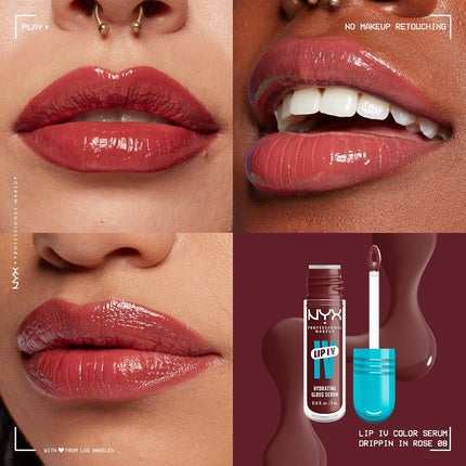 Luciu de buze NYX Professional Makeup Lip IV - Hidratant, Roșu Sânger
