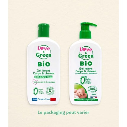 Gel de duș organic Love & Green, Lavant, 500ml