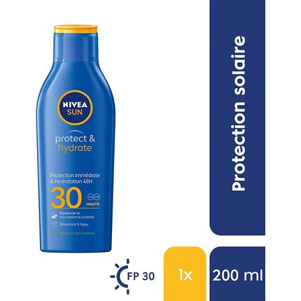Lapte protecție solară Nivea Sun Protect & Hydrate, SPF 30, 200ml