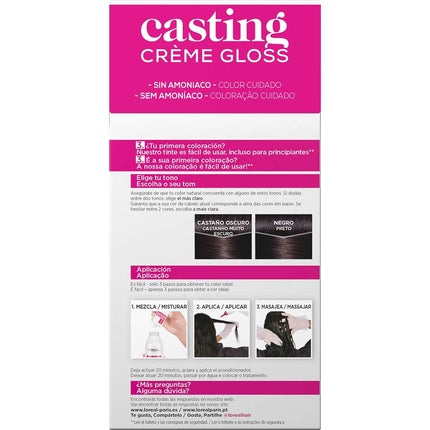 Vopsea de păr, L'Oréal, Casting Cream Gloss, #200 Negru Abanos