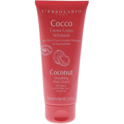 Creamă de corp L'Erbolario cu ulei de cocos, 3.3 oz