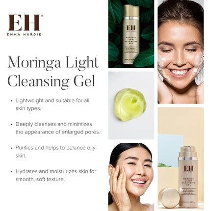 Gel de Curățare pentru Față, Emma Hardie Moringa Light Cleansing Gel, 100ml, Ambalaj Auriu
