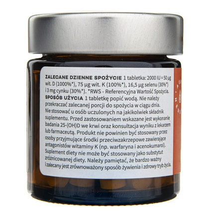 Supliment alimentar Vitamine D3 K2 Zinc Seleniu, Aura Herbals, 90 pastile