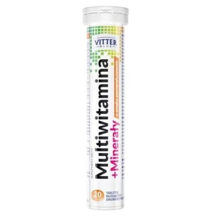 Pastile efervescente Vitter Blue, Multivitamin + Minerals, Gust portocaliu