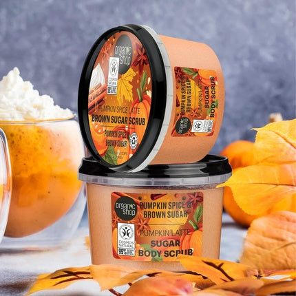 Scrub corp, Organic Shop, Pumpkin Spice Latte, zahăr brun