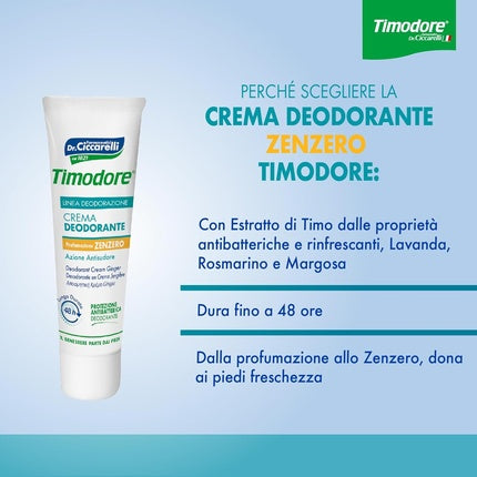Timodore Crema Deodorantă cu Aromă de Ghimbir, 50ml