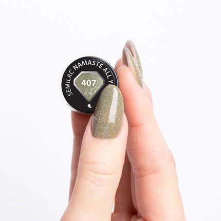 Lac de unghii UV, Semilac, 407, verde glitter