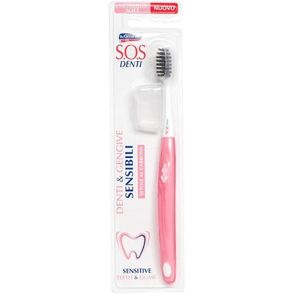 Periuță dinți S.O.S Denti Sensitive, verde-roz