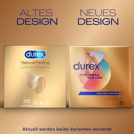 Prezervative Durex Natural Feeling 30 bucăți, bej