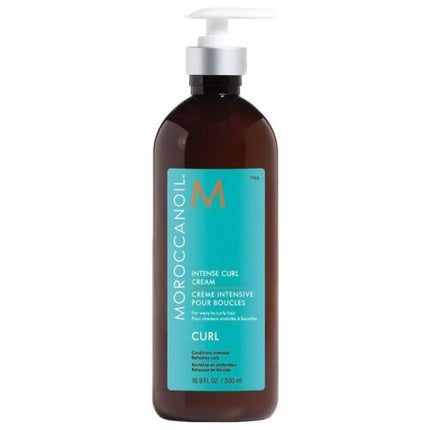 Cremă de styling păr, Moroccanoil, Curl Intense Cream, 500ml, ambalaj maro cu pompă albă