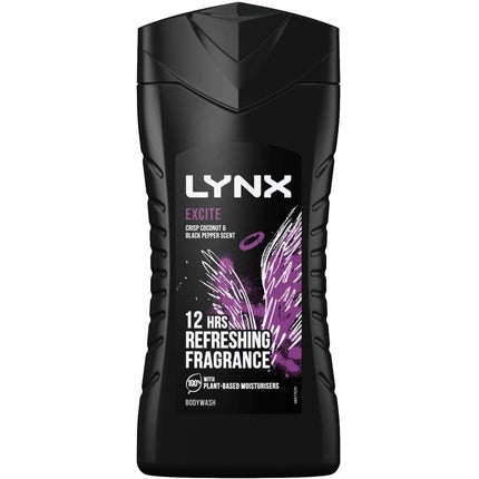 Gel de duș, Axe Lynx Excite, cocos și piper negru, 225ml