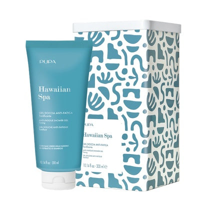 Gel de dus PUPA Milano Hawaiian Spa, Cutie cadou, 300 ml, Culori albastru și alb