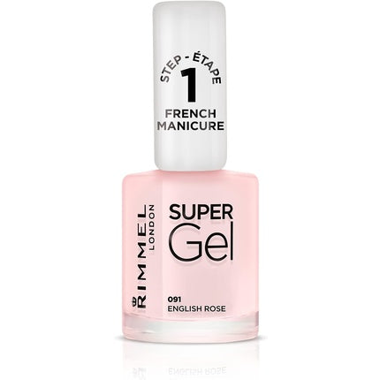 Rimmel London Super Gel French Manicure 12ml English Rose, Culoare Roz Pal