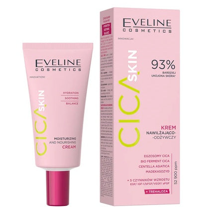 Eveline Cica Skin Moisturizing And Nourishing Cream, 50ml, roz