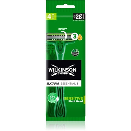 Wilkinson Sword Radigetta Extra Essential 3, Lamă de ras, Verde, 28 buc
