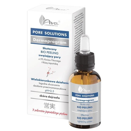 Ser facial bio, Ava Laboratorium Pore Solutions Bio Peeling cu acid fitic 5%, 30ml, pH 3.5