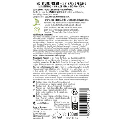 Sante Naturkosmetik Moisture Fresh 3-in-1 Crema Piling, 100 g