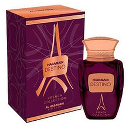 Parfum Al Haramain Destino French Collection, 100ml, violet cu detalii aurii