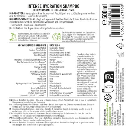 Șampon Sante Naturkosmetik Intense Hydration cu Aloe Vera și Extract de Mango Vegan, 550g