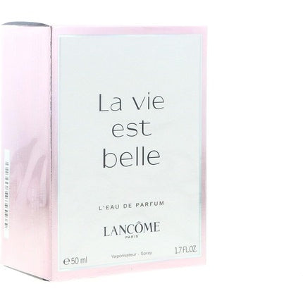 Eau De Parfum Lancôme 200ml, flacon din sticlă cu pulverizator, design elegant, culoare roz pal