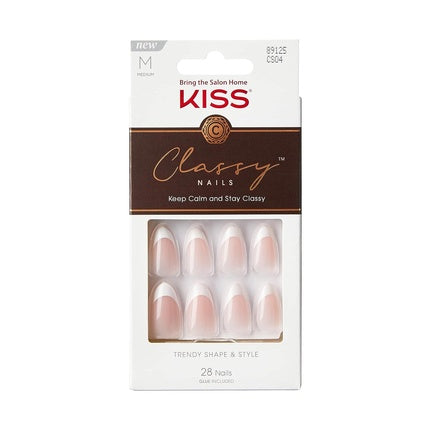 Unghii false KISS Classy French Nude, Coffin, Medium