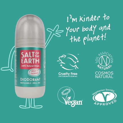 Roll-on deodorant Salt Of The Earth Melon & Cucumber 75 ml
