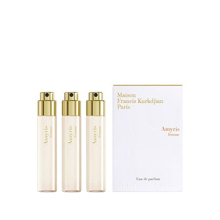 Set 3 x 11 ml, Maison Francis Kurkdjian, Amyris Femme, EDP, sticle crem cu capac auriu