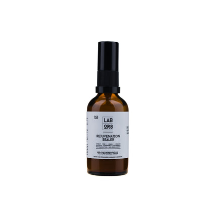 Serum facial Labor8 Rejuvenation Sealer, flacon sticlă ambrozie, capac spray negru, 50 ml