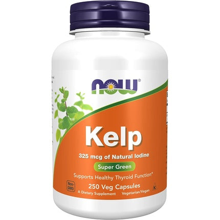 Supliment Nutrițional NOW Foods Kelp 325mcg Iod Natural 250 Capsule Vegane