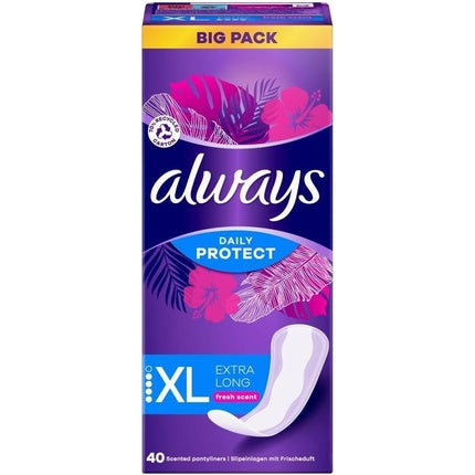 Protecții igienice Always Daily Protect Extra Long cu parfum proaspăt - Pachet de 40