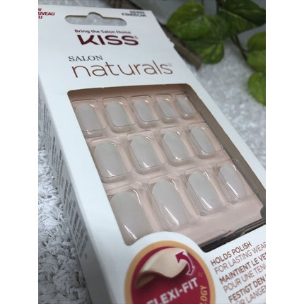 Unghiile Artificiale Kiss Salon Naturals, Fără Lipici, Set de 28 Bucăți