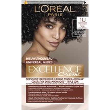 Vopsea de păr permanentă L'Oréal Paris Excellence Crème, Universal Black (1U)