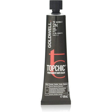 Vopsea de par, Goldwell Topchic, Negru 2N, 60ml