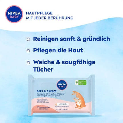 Șervețele Umede Nivea Baby Aqua, 4x57 Buc, Alb