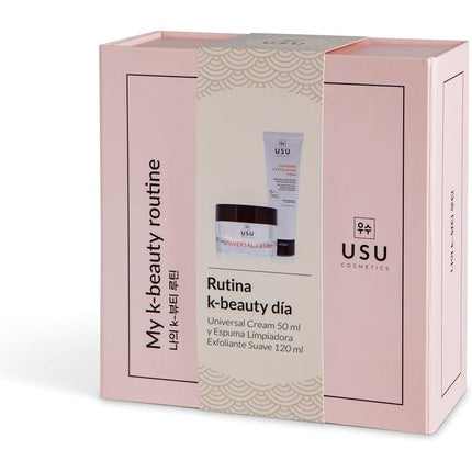 Set curățare facială, Usu Cosmetics, exfoliant și cremă