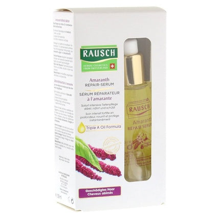 Serum pentru păr Rausch Amaranth Repair, 30ml, ambalaj alb și auriu