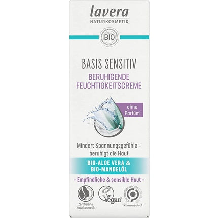 Cremă Fațială Lavera Basis Sensitiv, Bio Aloe Vera & Ulei de Migdale, 50ml