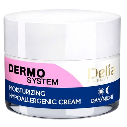 Cremă hidratantă Delia Dermo System hipoalergenică 50ml Alb/Roz/Albastru