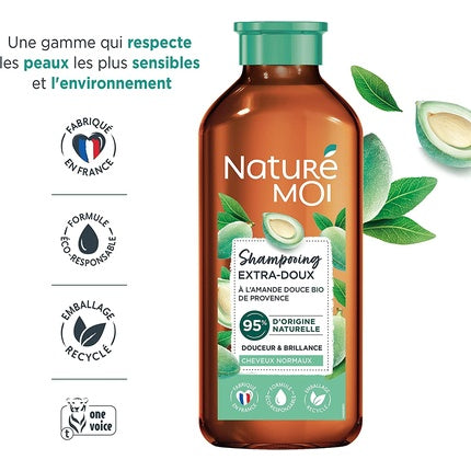 Șampon Naturé Moi Extra-Gentle, 250ml, ambalaj plastic maro