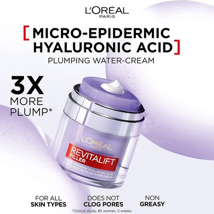 Cremă anti-îmbătrânire L'Oréal Revitalift Filler, 50 ml, mov