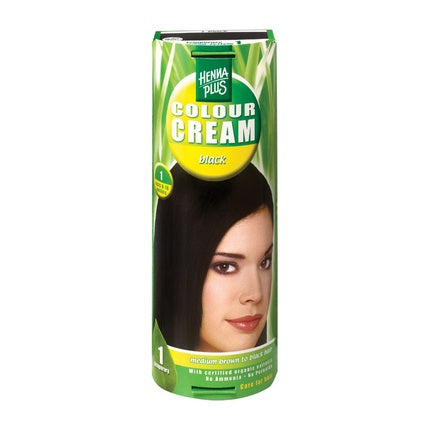 Hennaplus Colour Cream - Negru, 199g