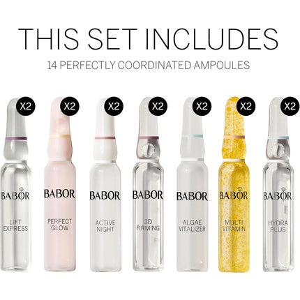 Set cadou ampoule BABOR, 14 zile tratament intensiv, regenerare umiditate, complex radiant