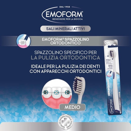 Periuță dinți, Emoform, ortodontică, albă, perii V