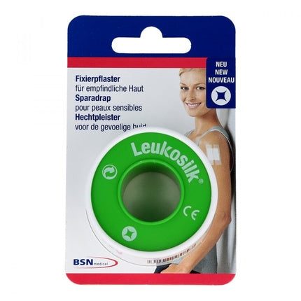 Banda adezivă medicală Leukosilk pentru piele sensibilă, 2.5cm x 5m