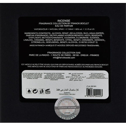 Parfum Franck Boclet Incense 100ml